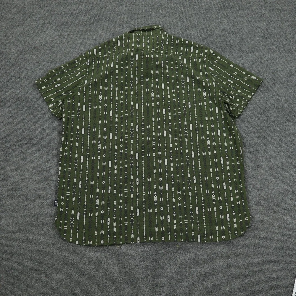The North Face Shirt Mens XXL Green Geometric Arrow Print Short Sleeve Button Up